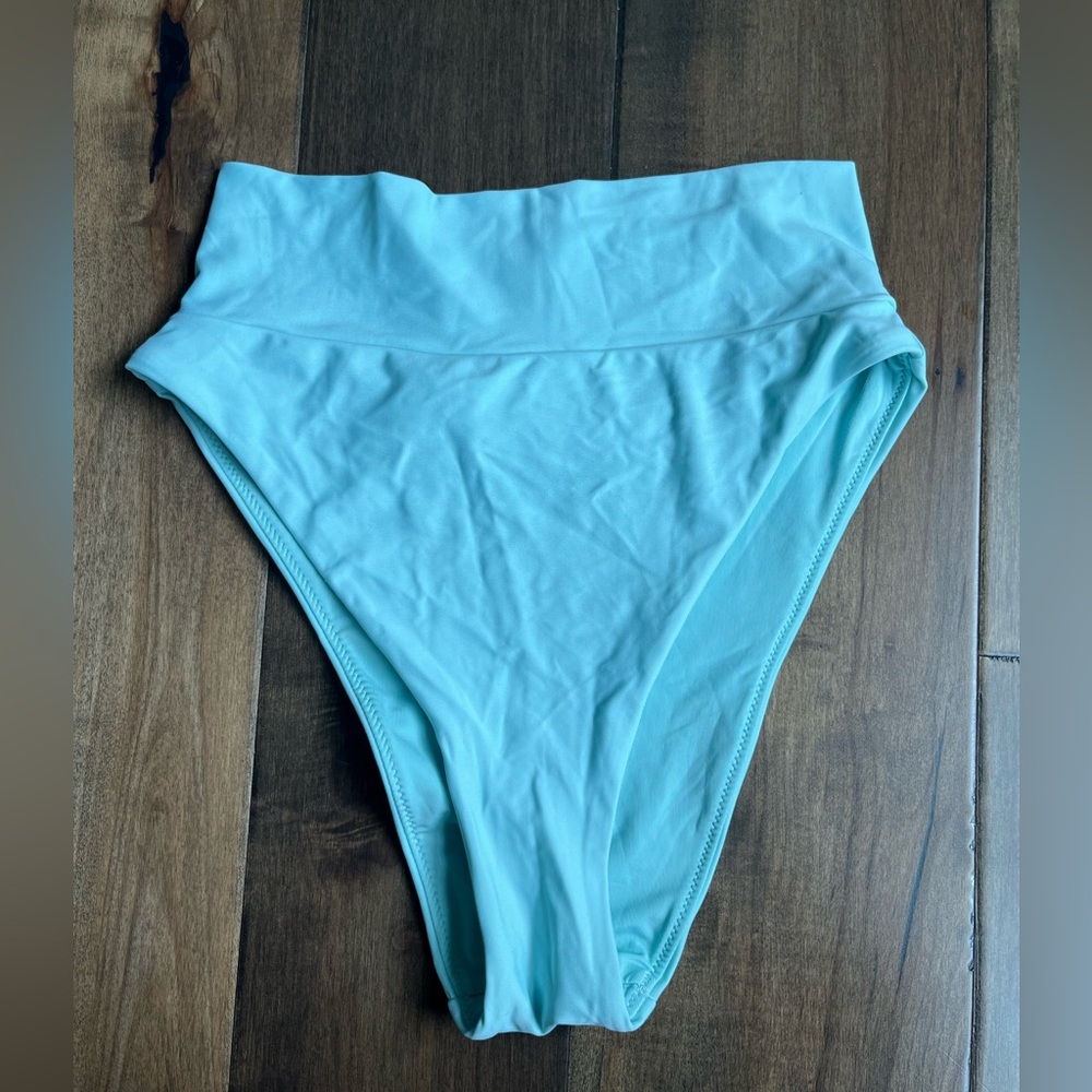 Aerie High Cut Cheeky Bikini Bottom in Aqua Blue